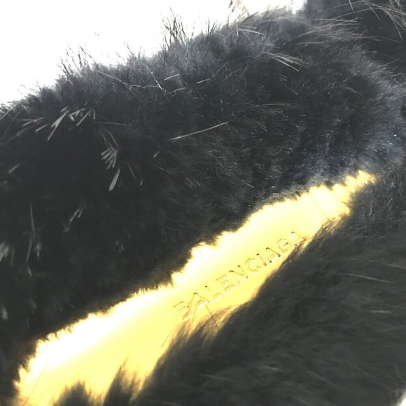 BALENCIAGA Fur Tote Hand Bag Black - Picture 5 of 9